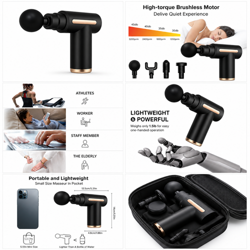 30 Level Massage Gun Fascia Deep Muscle Relax Body Neck Massager Electric Fitness Equipment Noise Reduction Male Female
